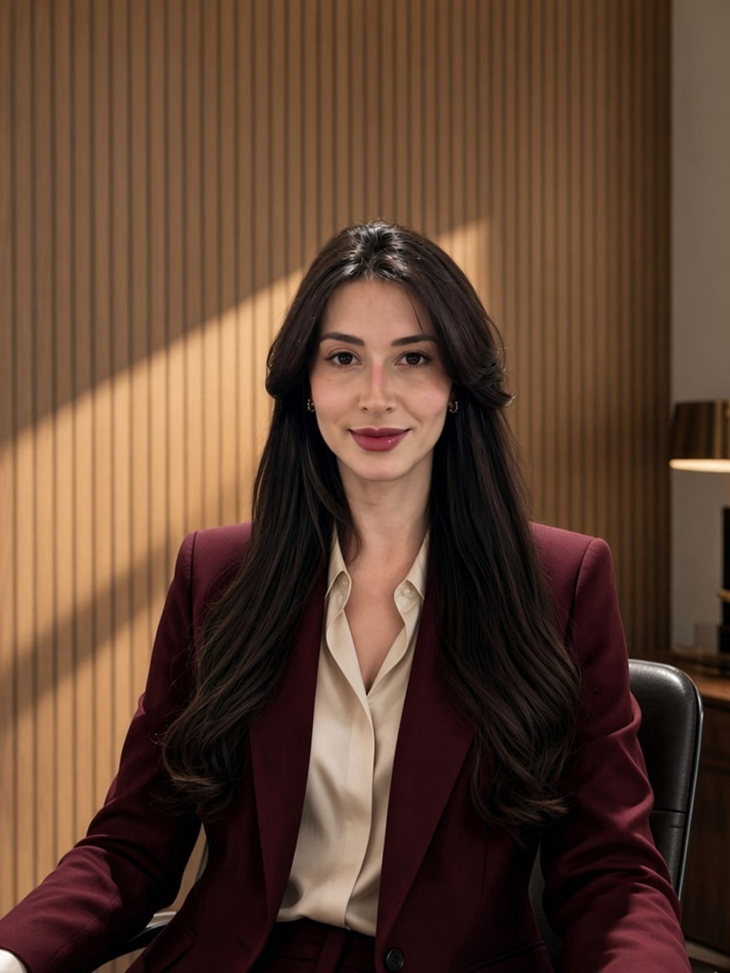 Dra. Gabriella Beth Invitti em seu escritório de advocacia